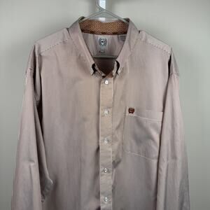 Cinch Long Sleeve Button Up Western Dress Shirt Men's Size XL